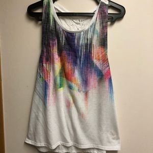 White tank with rainbow design